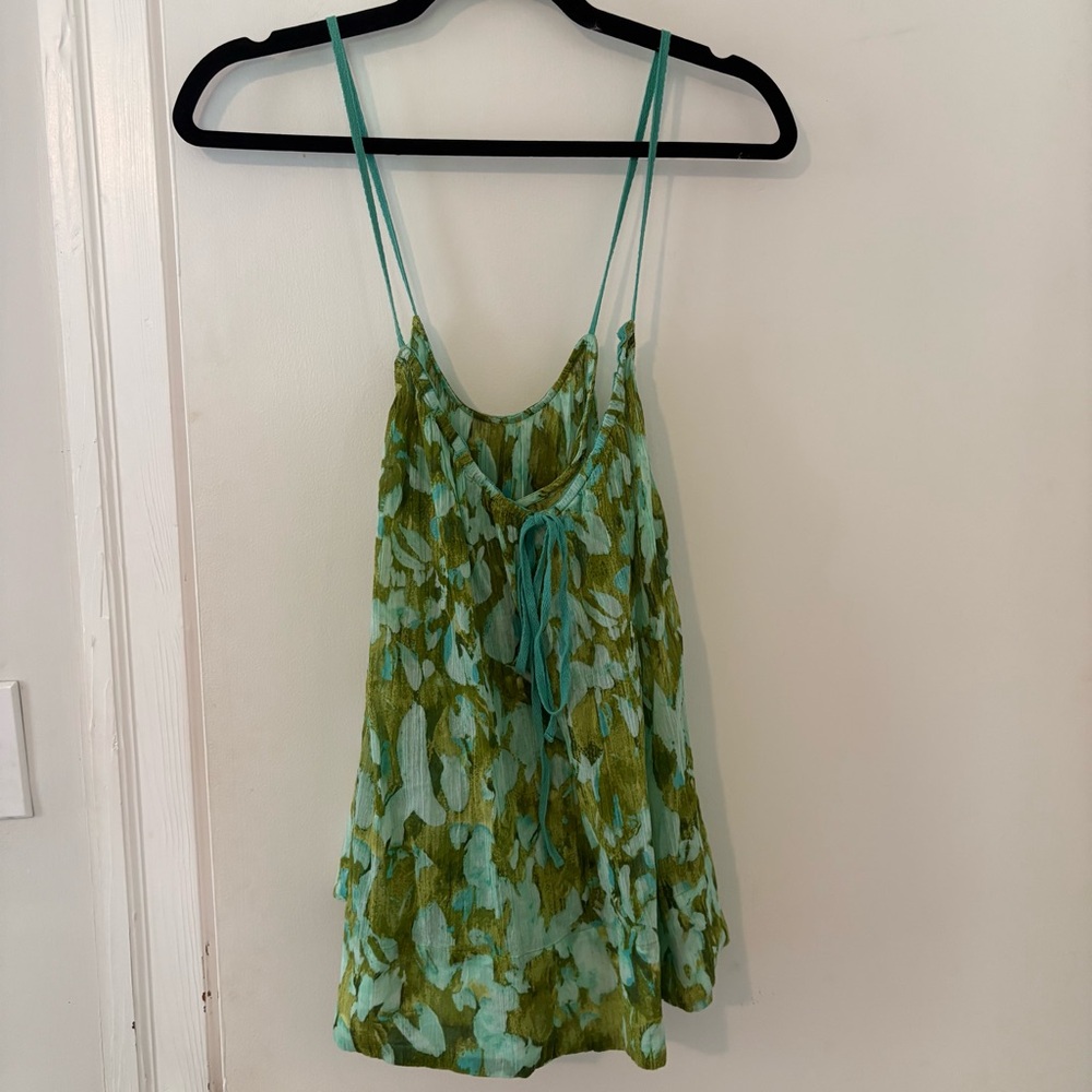 Anthropologie Green Motif Women's Tank Blouse